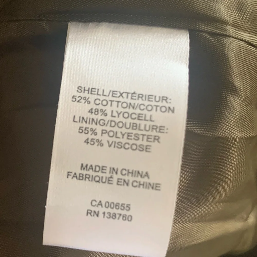 RW&Co Trench Coat Transitional Season Classic Overcoat wHood Twill Khaki Green L - Picture 7 of 8